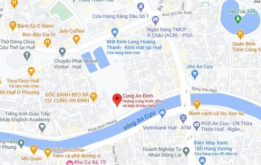 Bản đồ vị trí cung An Định _ Ảnh: google maps