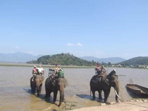 Cưỡi voi ở hồ Lắk_Ảnh sưu tầm